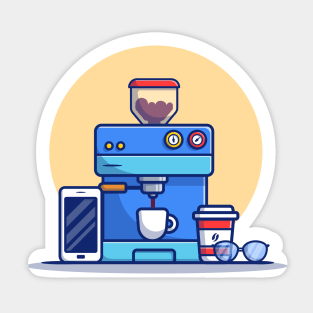 Coffee Machine Pod, Cup, Mug, Phone And Eyeglasses Sticker